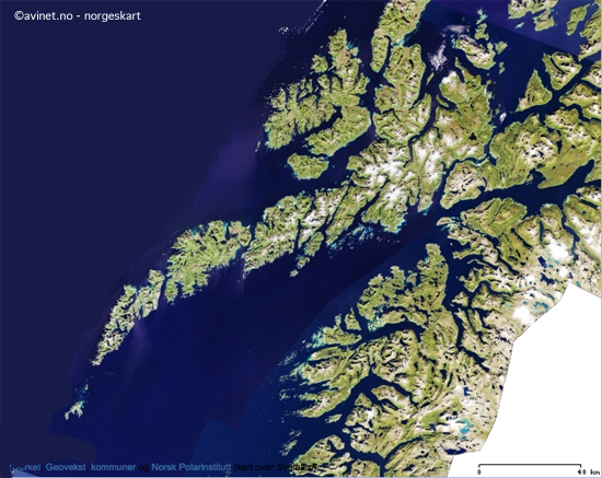 Topographic map of Lofoten