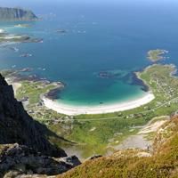Ramberg beach view from the path going to the top of Moltinden - Lofoten Ramberg beach view from the path going to the top of Moltinden - Lofoten